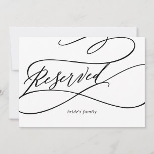 Romantic Calligraphy Flourish Reserved Sign