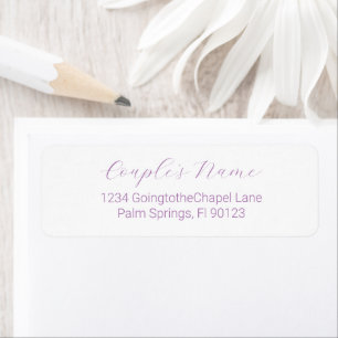 Romantic Calligraphy Lavender Return Address