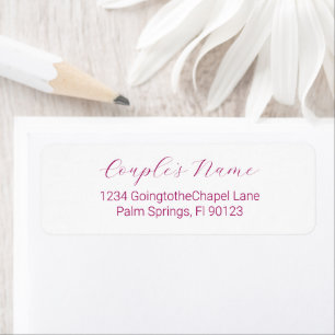 Romantic Calligraphy Magenta Return Address