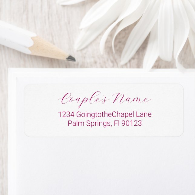 Romantic Calligraphy Magenta Return Address (Insitu)