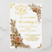 Romantic Calligraphy Monogram Photo Wedding