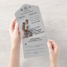 Romantic Calligraphy Monogram Photo Wedding