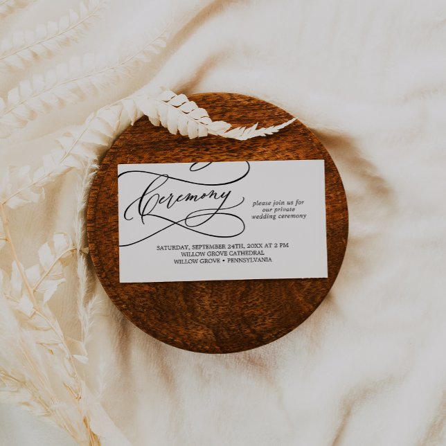 Romantic Calligraphy Private Wedding Ceremony Card (Romantic Calligraphy Private Wedding Ceremony Card)