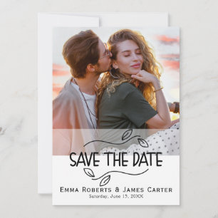 Romantic Calligraphy QR Photo Save the Date