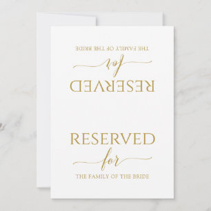 Romantic Calligraphy Reserved Sign Tent (Gold)