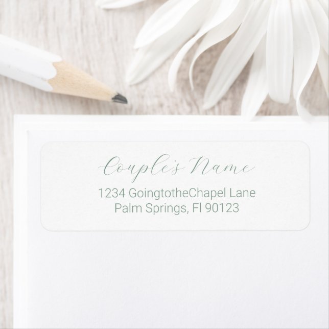 Romantic Calligraphy Sage Green Return Address (Insitu)