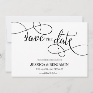 Romantic Calligraphy Script Wedding Save the Date