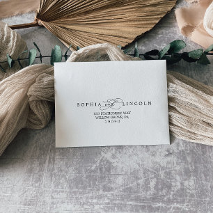 Romantic Calligraphy Self-Addressed RSVP Envelope