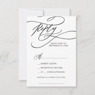 Romantic Calligraphy Song Request RSVP Card
