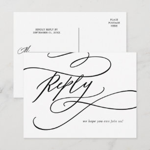 Romantic Calligraphy Song Request RSVP Postcard