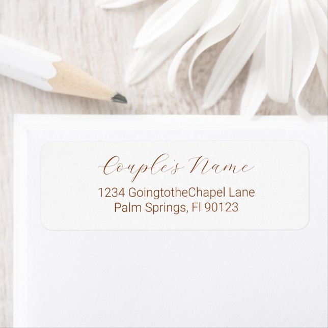 Romantic Calligraphy Terracotta Return Address (Insitu)