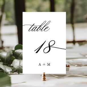 Romantic Calligraphy Wedding Number 18, Table Number