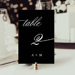 Romantic Calligraphy Wedding Number 2, Black Table Number<br><div class="desc">Table 2. Please check all available numbers. | Romantic and elegant swirly calligraphy wedding table number.  For more advanced customisation of this design,  please click the BLUE DESIGN TOOL BUTTON above!</div>
