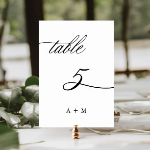 Romantic Calligraphy Wedding Number 5, Table Number