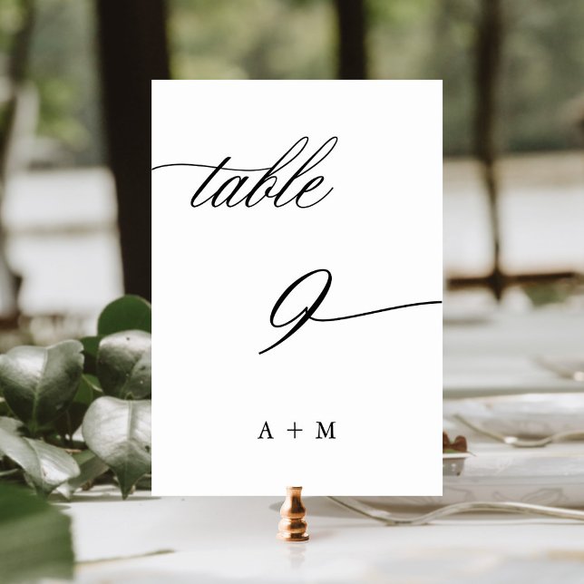 Romantic Calligraphy Wedding Number 9, Table Number (Creator Uploaded)