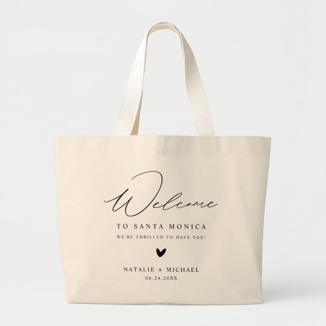 Romantic Calligraphy Welcome Bags For Weddings  (Front)