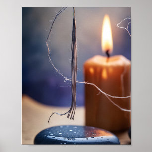 Romantic candle art poster