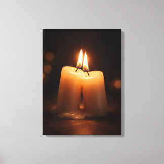 Romantic Candlelight Glow – Minimal Valentine’s Da Canvas Print