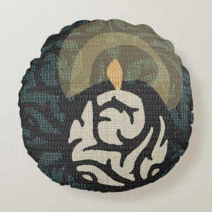romantic candlelight scroll tapestry motif pillow