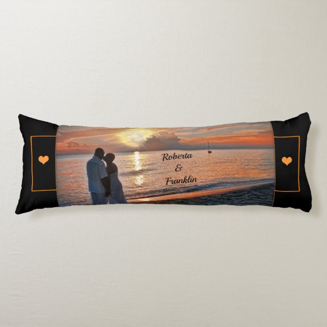 Romantic Caribbean Couple Sunset Personalise  Body Cushion (Front)
