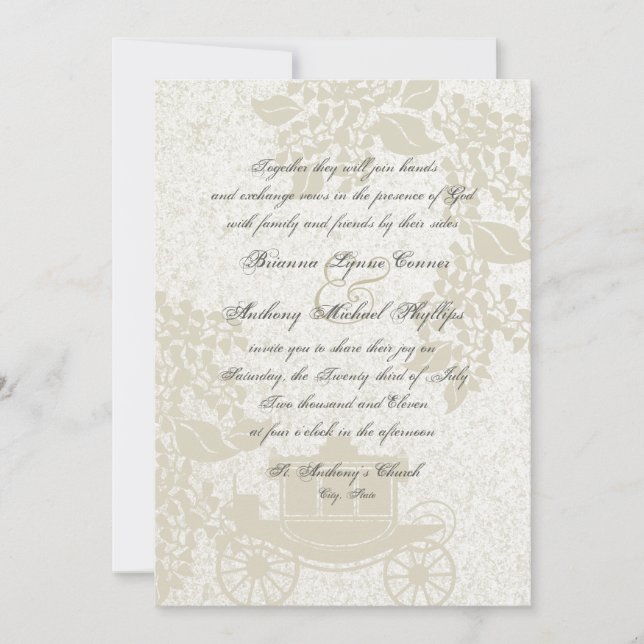 Romantic Carriage Wedding Invitation (Front)