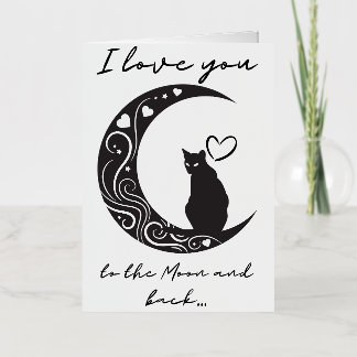 Romantic cat simple Folded Foil Greeting Card