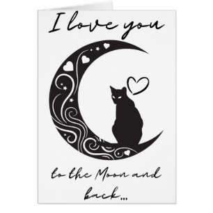 Romantic cat simple Folded Foil Greeting Card