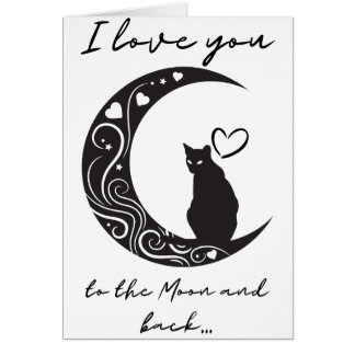 Romantic cat simple Folded Foil Greeting Card