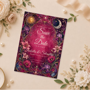 Romantic Celestial Art Nouveau Wedding Save The Date