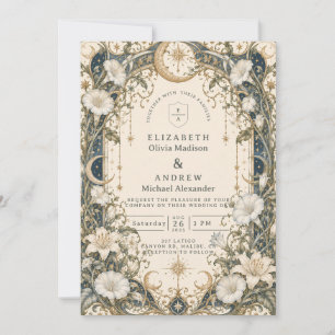 Romantic Celestial Garden Wedding Invitation