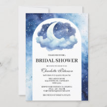 Romantic Celestial Moon Star Clouds Bridal Shower 