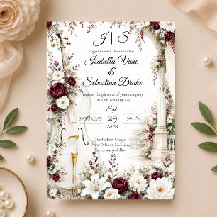 Romantic Cello Garden Elegance Wedding Invitation