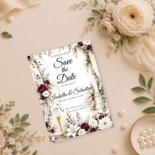 Romantic Cello Garden Elegance Wedding Save The Date