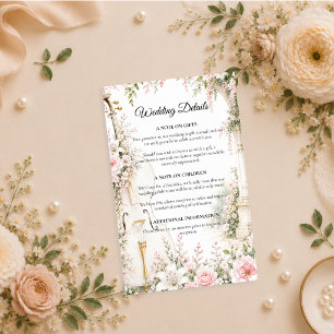 Romantic Cello Garden Serenity Wedding Enclosure Card