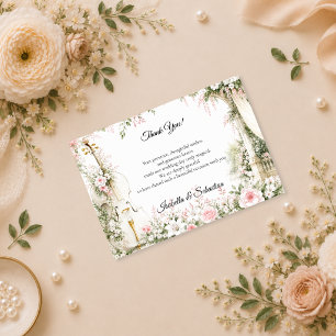 Romantic Cello Garden Serenity Wedding Thank You Card