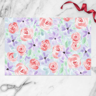 Romantic Charming Purple Lavender and Red Tissue Paper