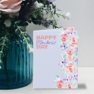 Romantic Charming Purple Lavender Red Mother's Day Card