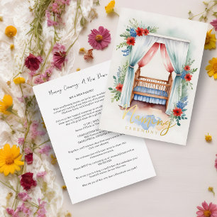 Romantic  Cheerful Crib Naming Ceremony Gold 