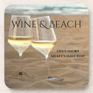 Romantic Cheers Beach and Wine Coasters