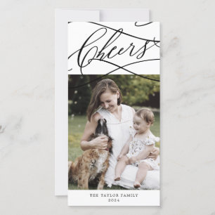 Romantic Cheers New Years Photo Year in Review Holiday Card