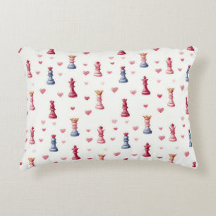 Romantic Chess Hearts Pattern Decorative Cushion