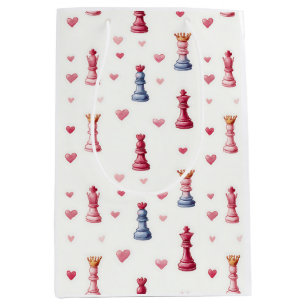 Romantic Chess Hearts Valentine's Day Medium Gift Bag