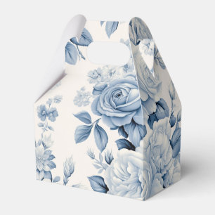 Romantic Chic Antique Dusty Blue Roses Favour Box