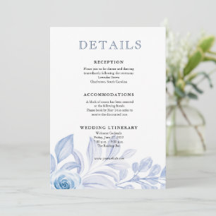Romantic Chic Floral Wedding Enclosure cards
