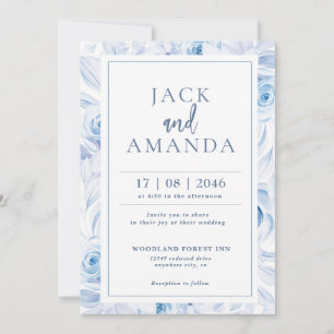 Romantic Chic Floral Wedding Invitations Card
