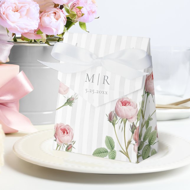 Romantic Chic French Rose Botanical Wedding Favour Box (Creator Uploaded)