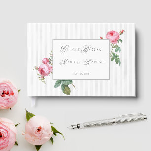 Romantic Chic French Rose Botanical Wedding Guest Book