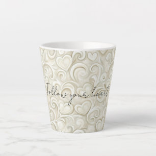 Romantic Chic Heart Swirls Latte Mug