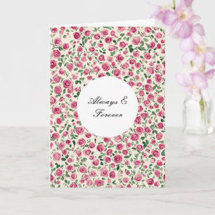 Romantic Chic Pink Roses Floral Forever Love Card