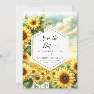 Romantic Chic Sunflower Wedding Save The Date